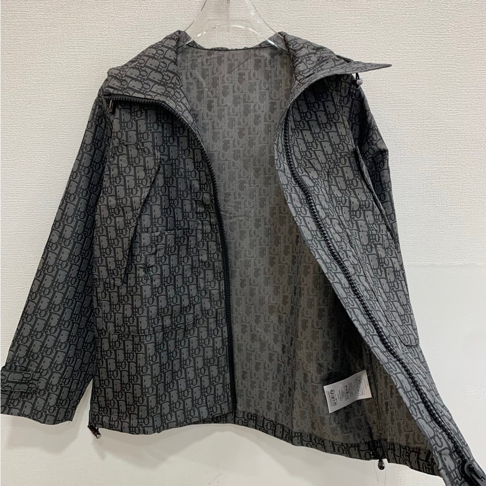 Dior Grey Oblique Monogram Hooded Windbreaker Jacket - Picture 5 of 7